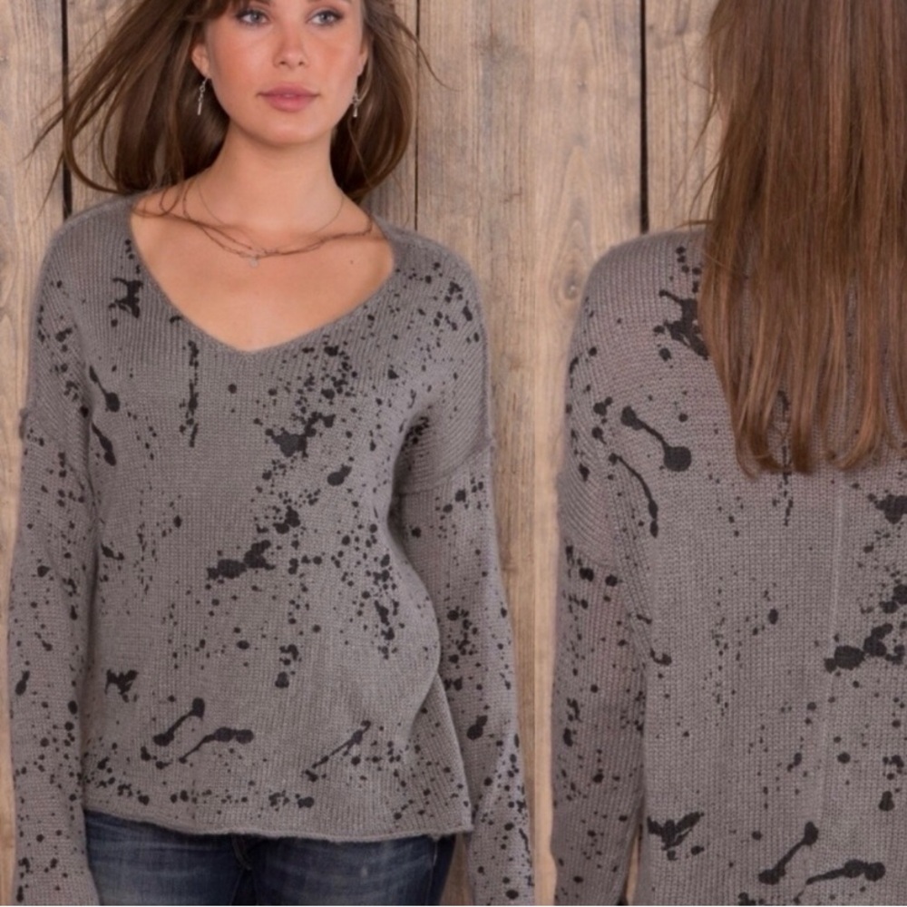 🖤EUC Wooden Ships M/L Splatter Sweater.